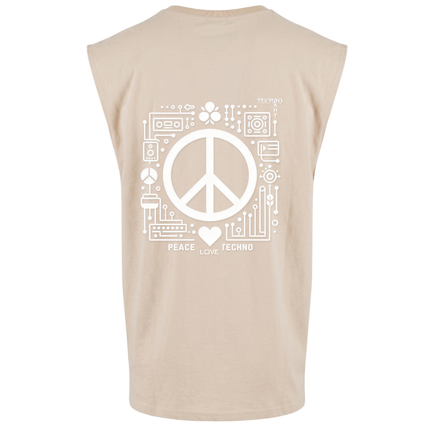 PEACE. LOVE. TECHNO. - TankTop - sand