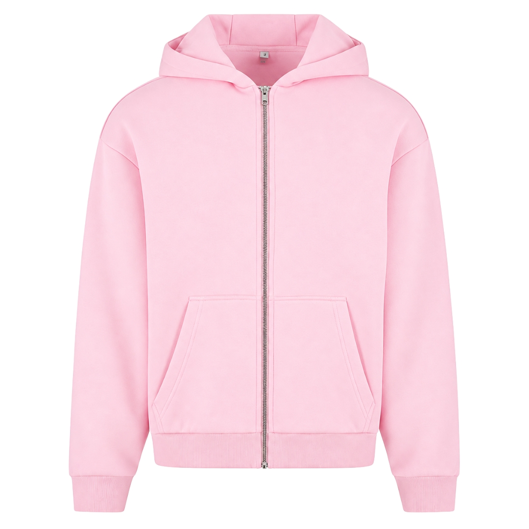Flower - Oversized Zipper - Soft Pink