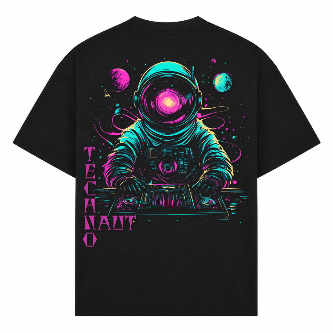 Techno Astronaut - Oversized Shirt - Schwarz