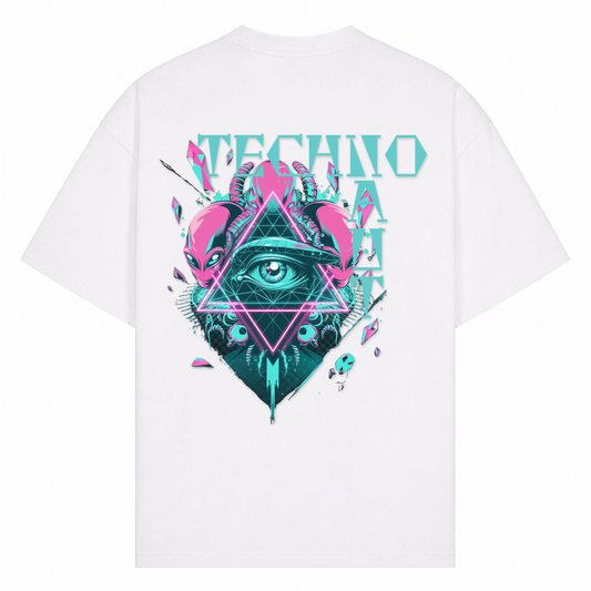 TECHNONAUT IS WATCHING YOU - Oversized Shirt - Weiß
