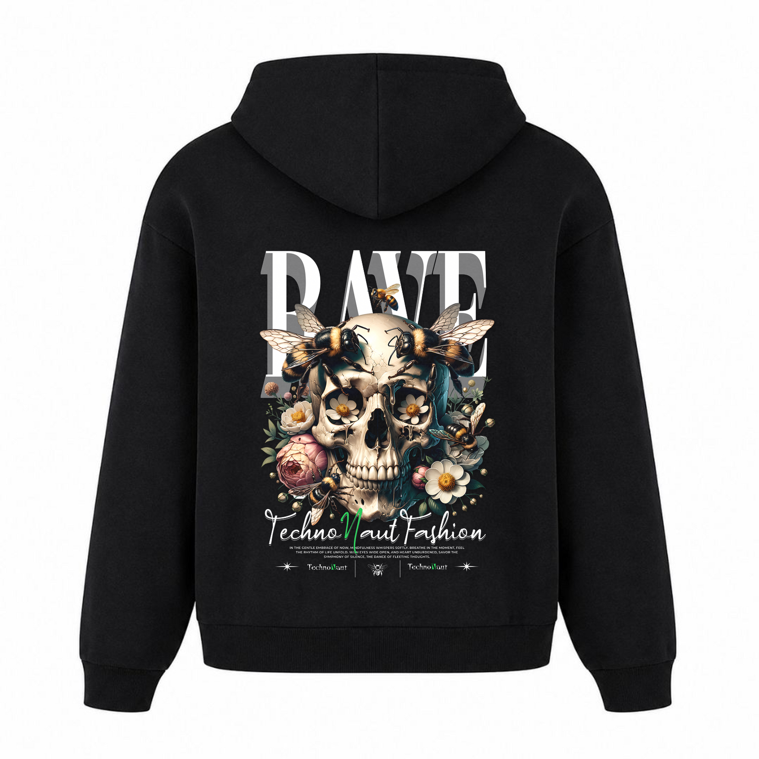 Honey & Bee - Oversized Hoodie - Schwarz