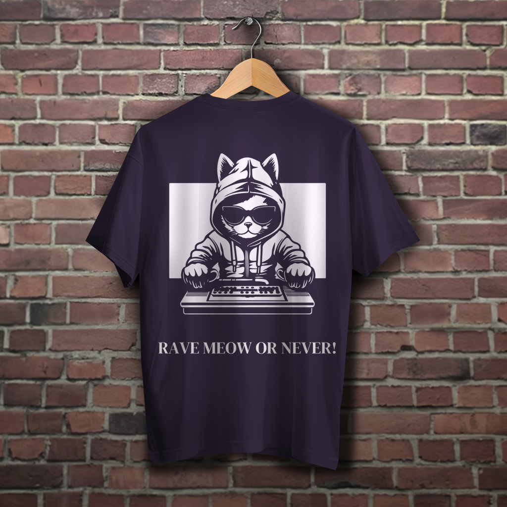 RAVE MEOW OR NEVER! - OVERSIZED SHIRT