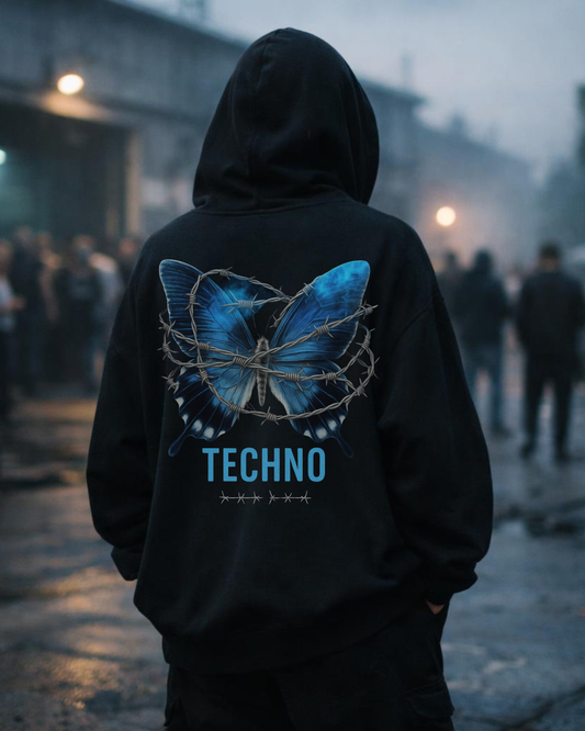 Techno Butterfly - Oversized Hoodie