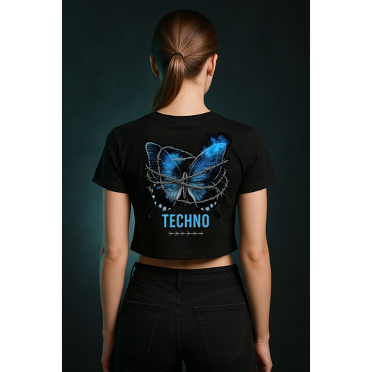 Techno Butterfly - Cropped Tee