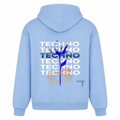 Flower - Oversized Hoodie - powder blue - Rueckseite