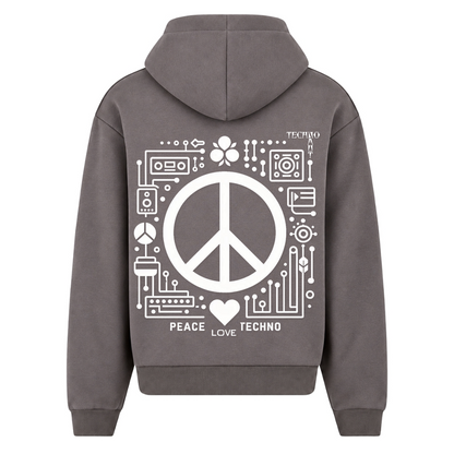 PEACE.LOVE.TECHNO. - Oversized Zipper - Magnet - Rueckseite
