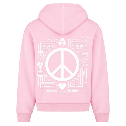 PEACE.LOVE.TECHNO. - Oversized Zipper - Soft Pink - Rueckseite