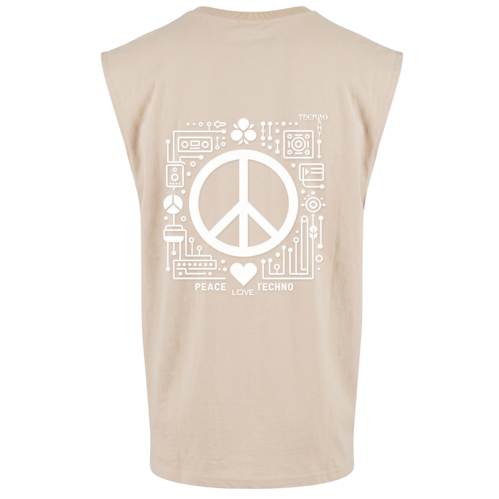 PEACE. LOVE. TECHNO. - TankTop - sand
