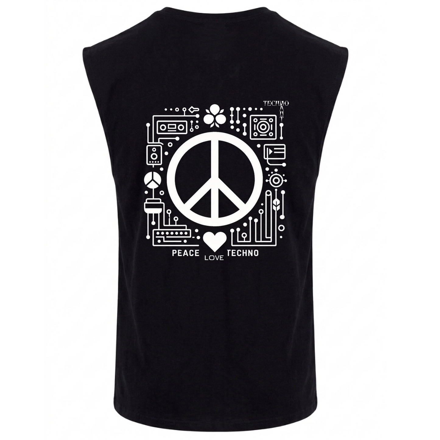 PEACE. LOVE. TECHNO. - TankTop - schwarz