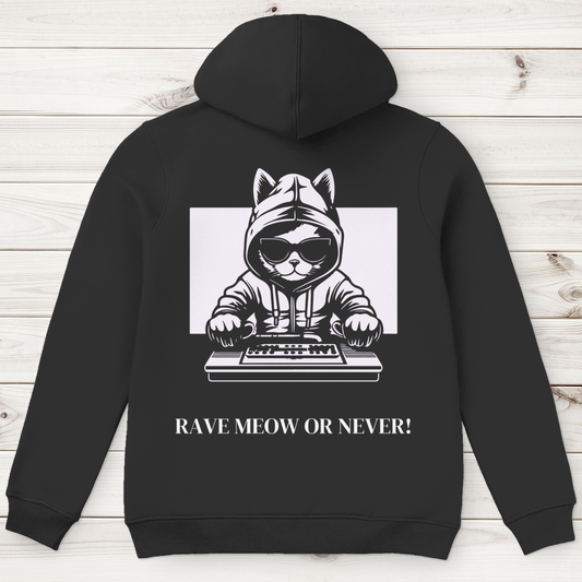 Sweat à capuche bio premium pour homme Rave Meow