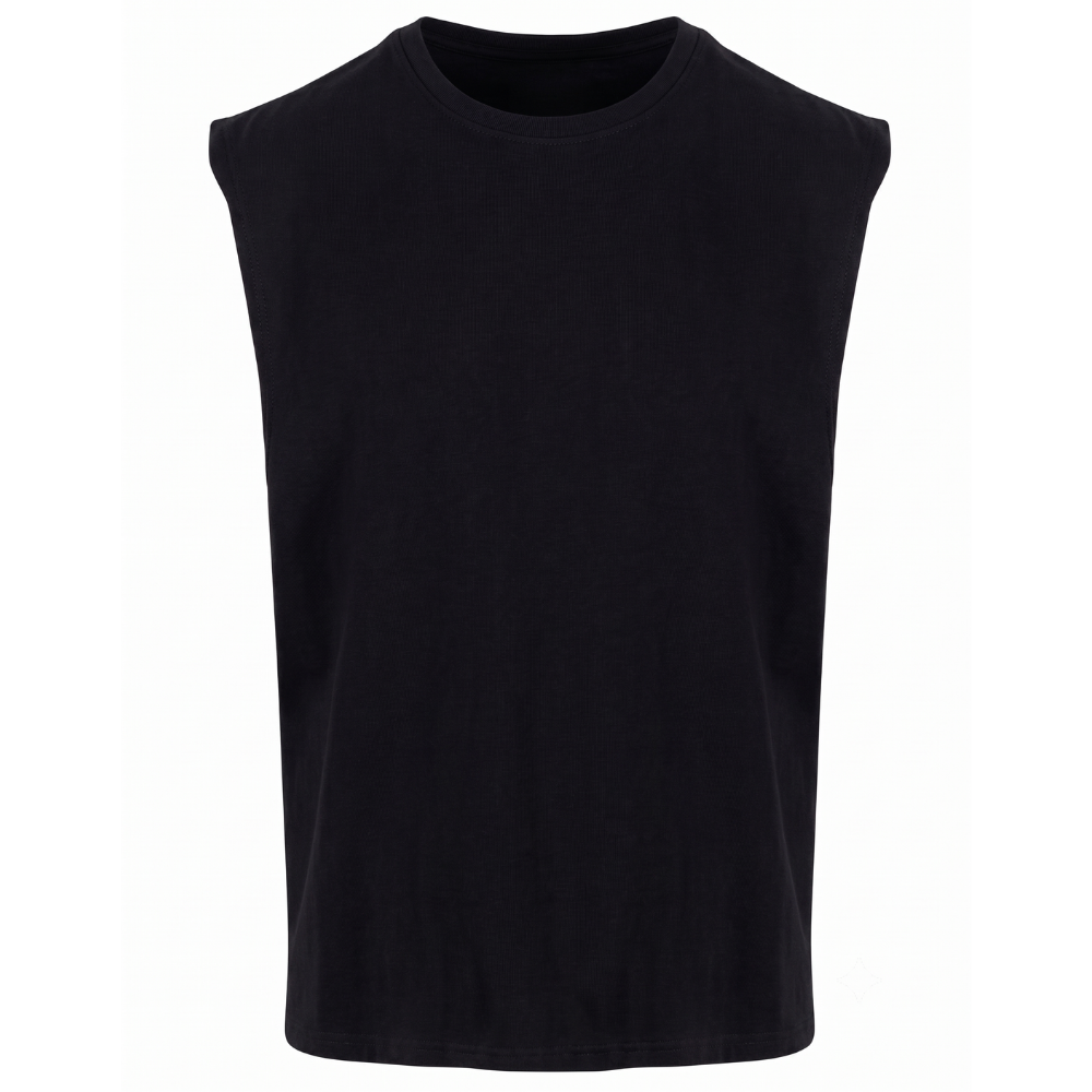 Honey & Bee - Oversized Zipper Sleeveless Tee - schwarz