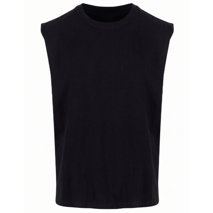 Honey & Bee - Oversized Zipper Sleeveless Tee - schwarz