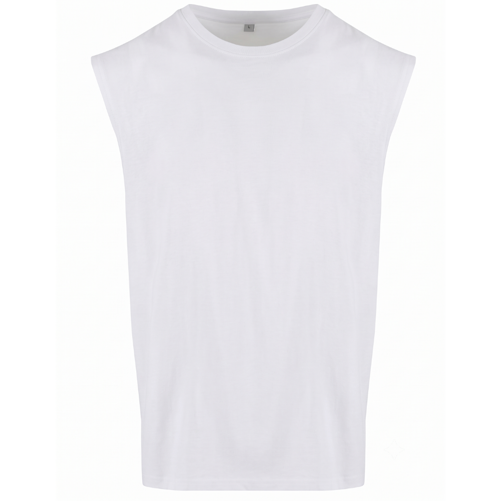 Honey & Bee - Oversized Zipper Sleeveless Tee - weiß