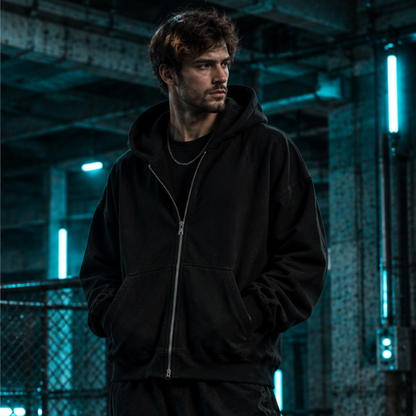 PEACE.LOVE.TECHNO. - Oversized Zipper