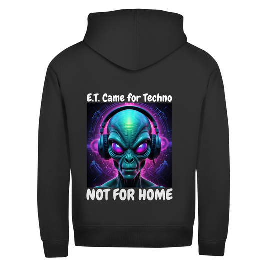 E.T. CAME FOR TECHNO - ZIPPER HOODIE