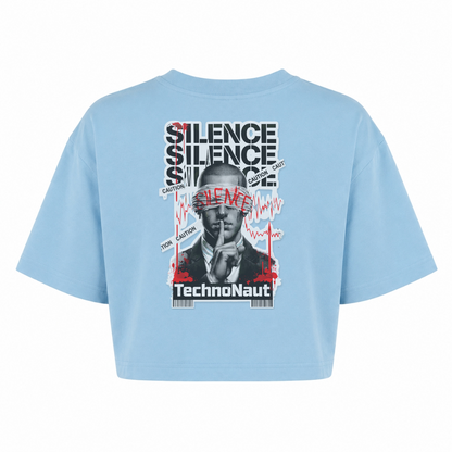 SILENCE - Oversized Cropped Tee - powder blue - Rueckseite