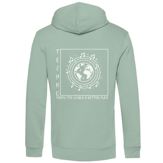 Men's Premium Organic Hoodie TECHNO MAKES THE WORLD