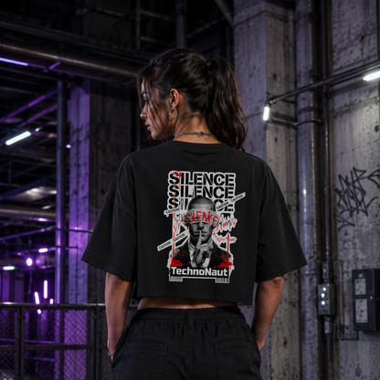 SILENCE - Oversized Cropped Tee