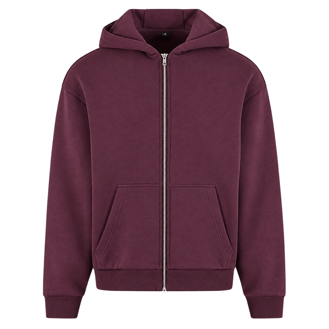 Flower - Oversized Zipper - Plum Purple