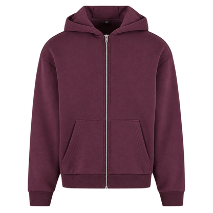 Flower - Oversized Zipper - Plum Purple