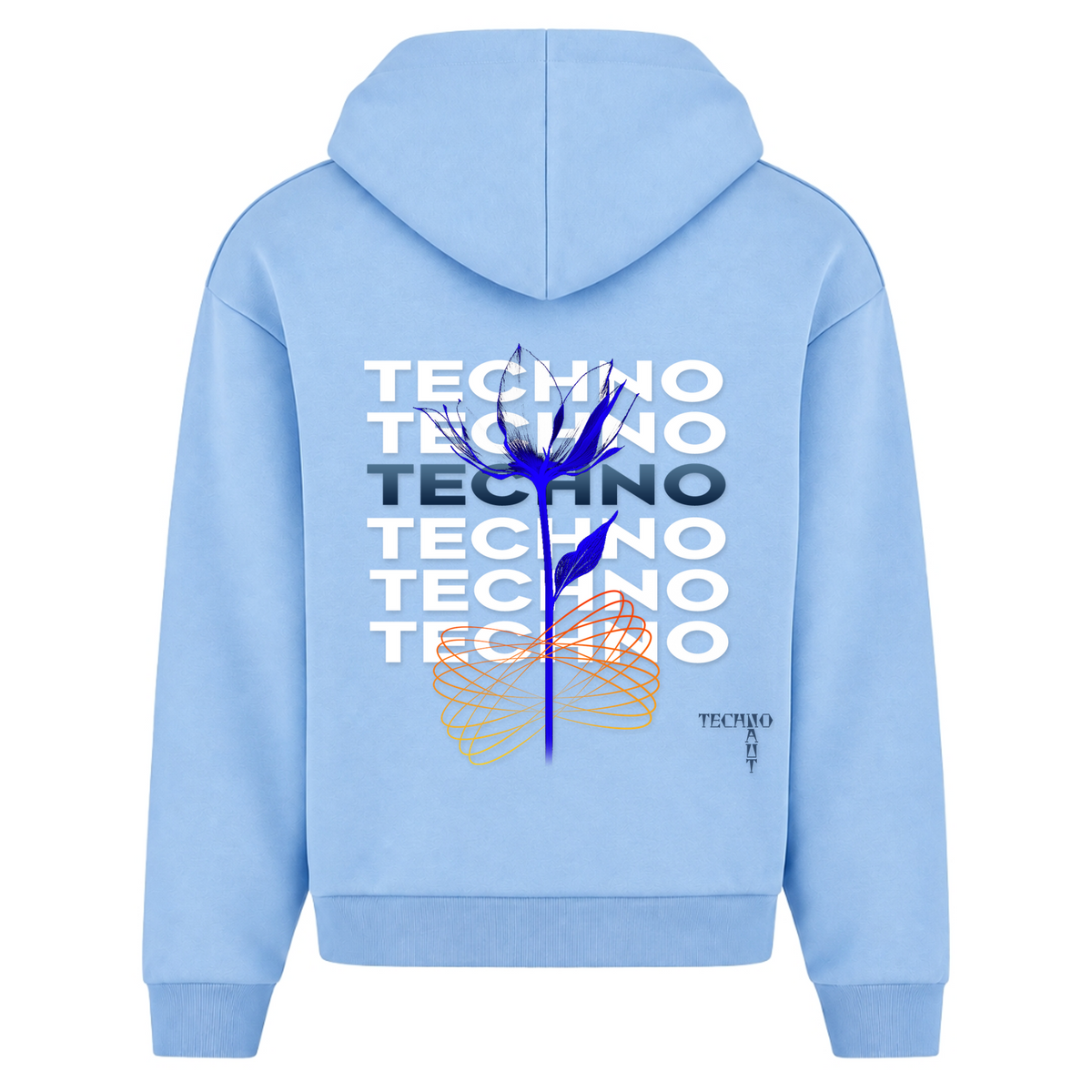Flower - Oversized Zipper - Powder Blue - Rueckseite