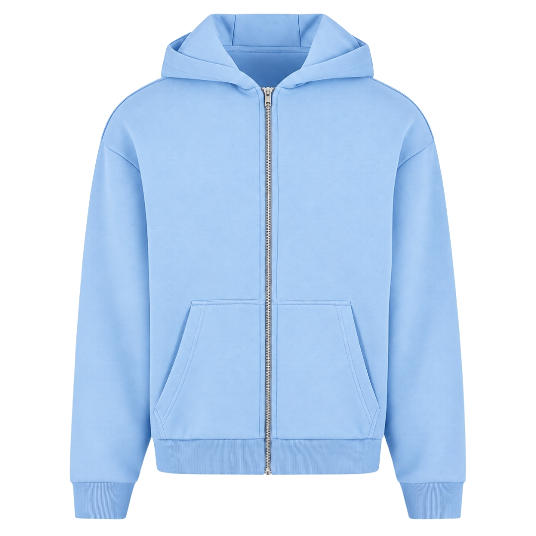 Flower - Oversized Zipper - Powder Blue