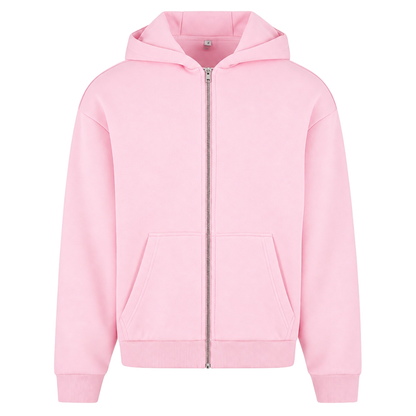 Flower - Oversized Zipper - Soft Pink