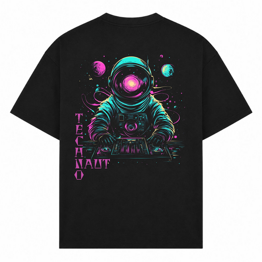TechnoNaut- Oversized Shirt - Schwarz