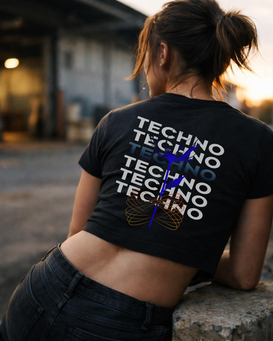 Techno Flower - Cropped Tee
