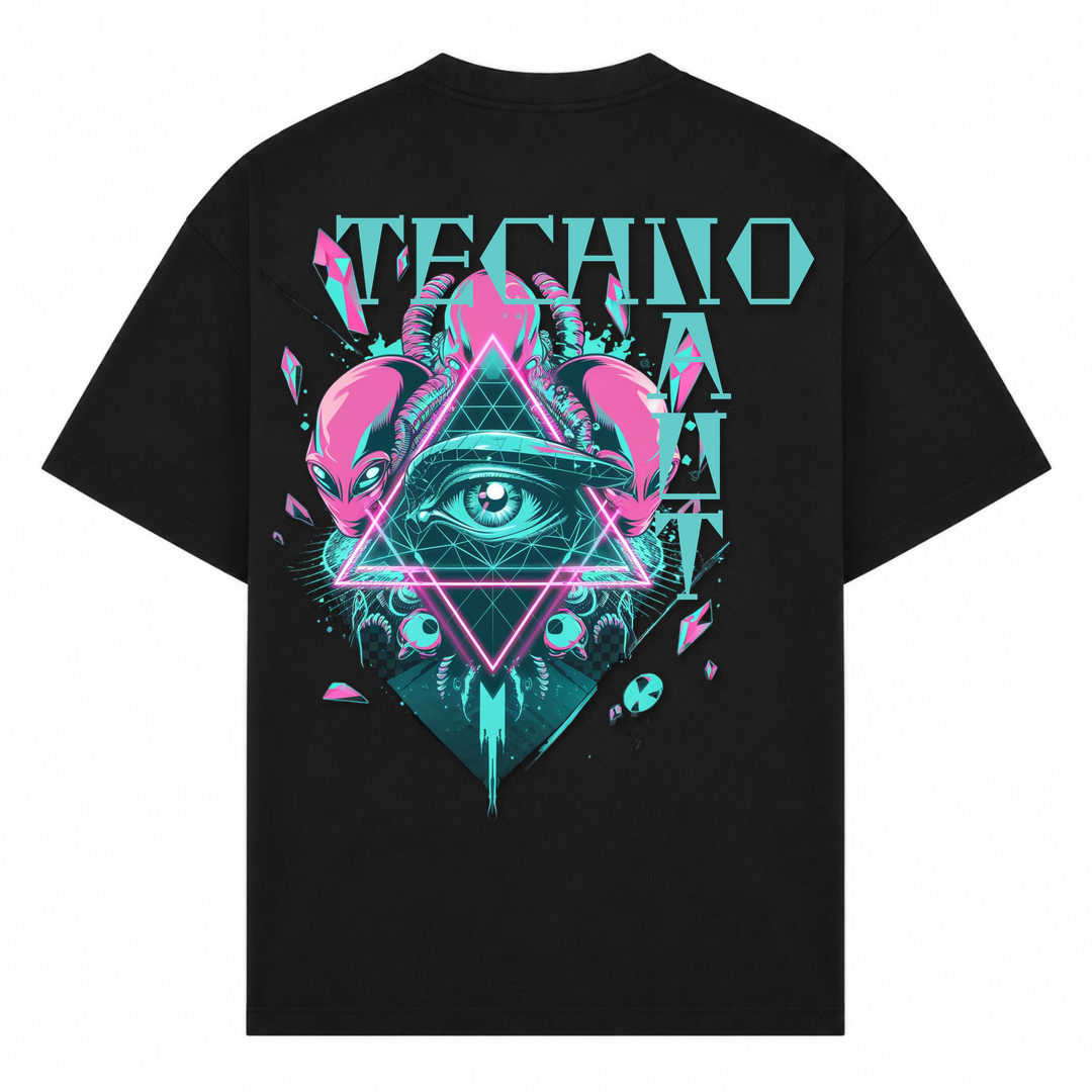 TECHNONAUT IS WATCHING YOU - Oversized Shirt - Schwarz