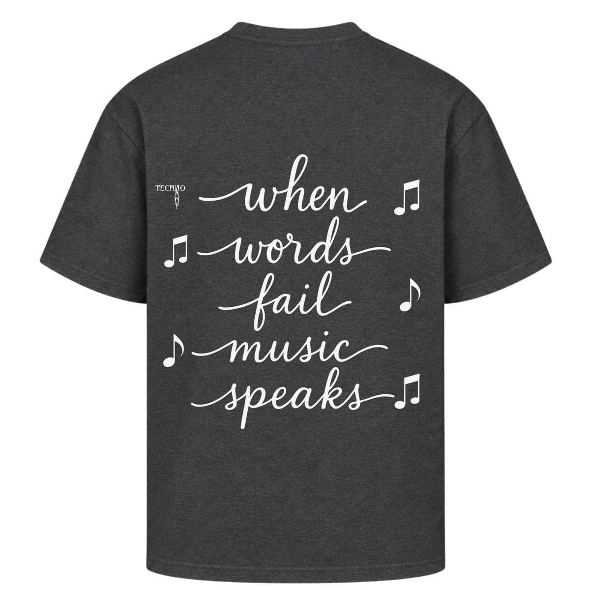 When Words Fail... - Oversized Shirt - Charcoal (Heather) - Rueckseite