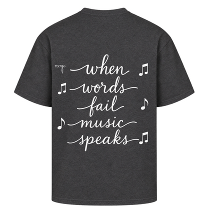 When Words Fail... - Oversized Shirt - Charcoal (Heather) - Rueckseite