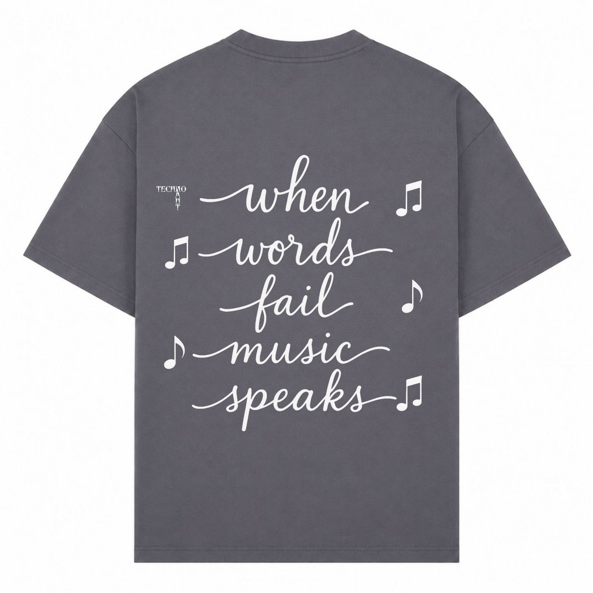 When Words Fail... - Oversized Shirt - dark grey  - Rueckseite