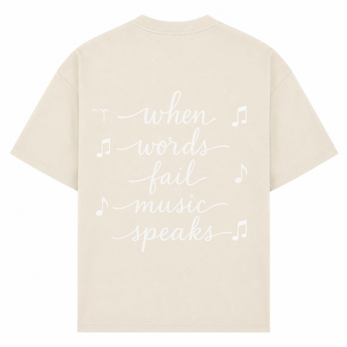 When Words Fail... - Oversized Shirt - Sand - Rueckseite