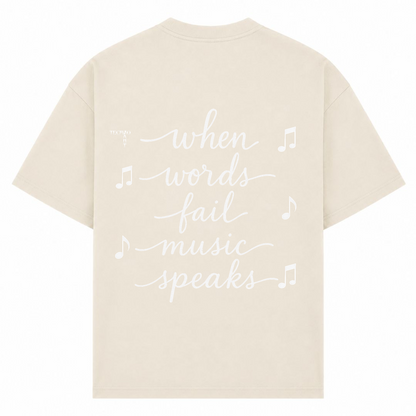 When Words Fail... - Oversized Shirt - Sand - Rueckseite