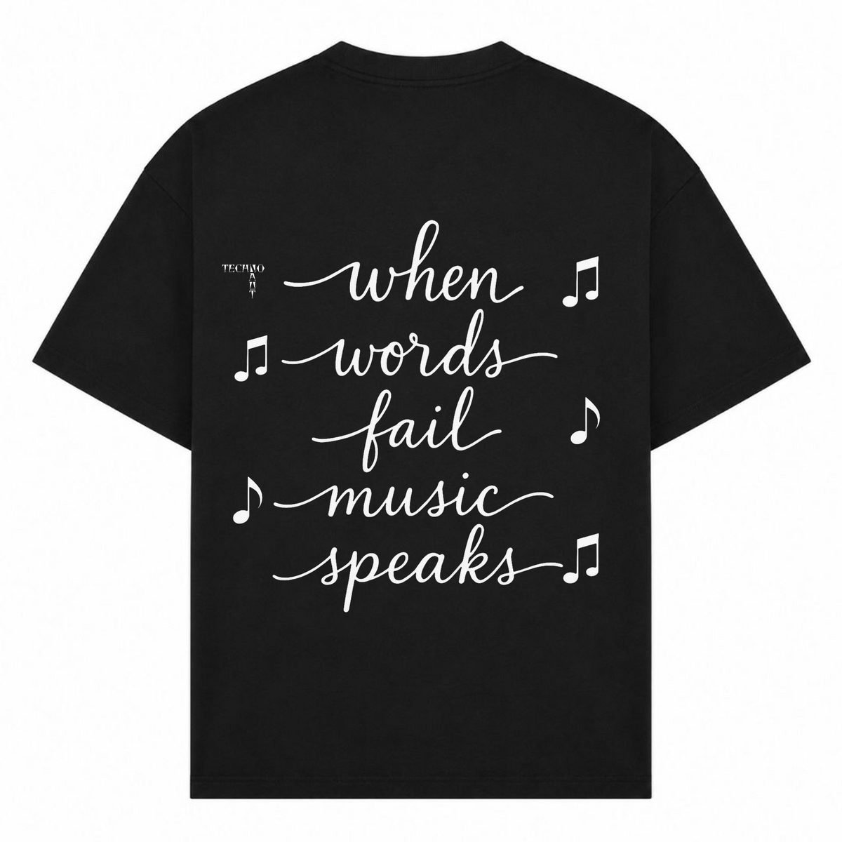 When Words Fail... - Oversized Shirt - Schwarz - Rueckseite