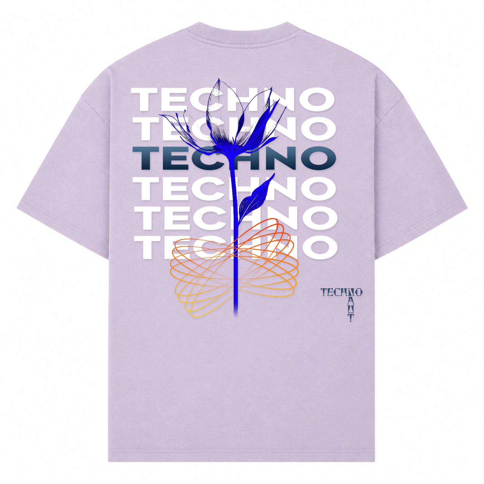 Techno Flower - Oversized Shirt - lilac