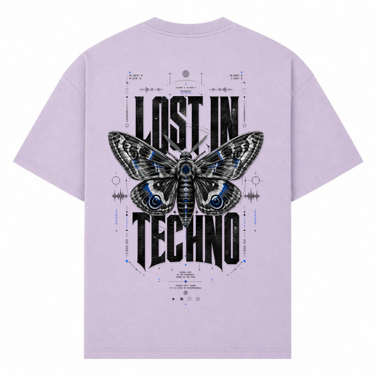 Lost in Techno -Oversized Shirt - lilac - Rueckseite