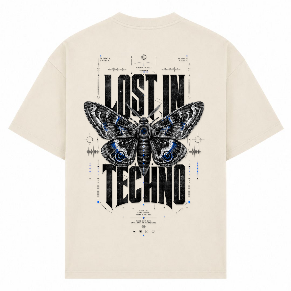 Lost in Techno -Oversized Shirt - Sand - Rueckseite