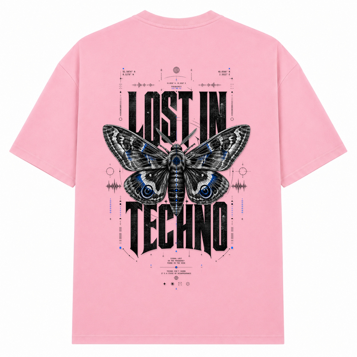 Lost in Techno -Oversized Shirt - Soft Pink  - Rueckseite