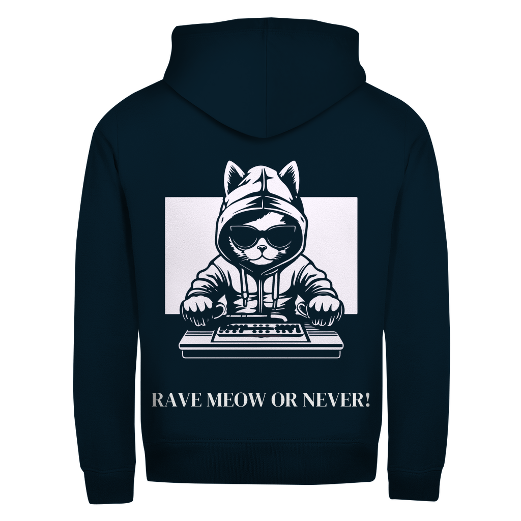 Men's Zipper Hoodie Rave Meow