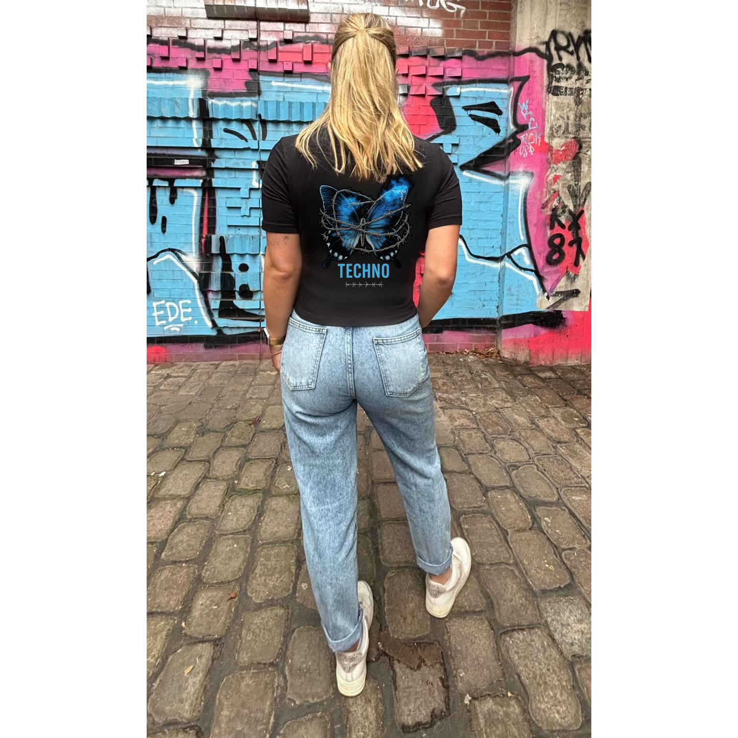 Techno Butterfly - Cropped Tee