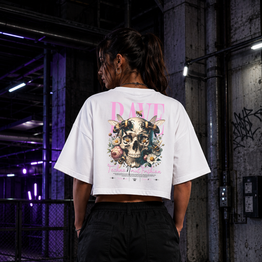 HONEY & BEE -  Oversized Cropped Tee