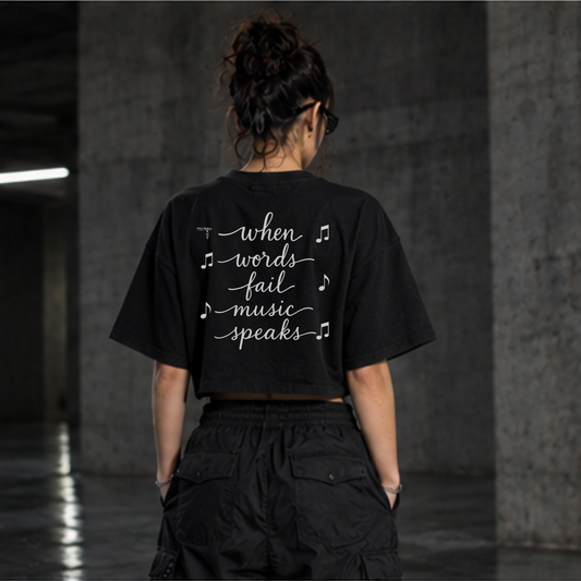 When Words Fail... - Oversized Cropped Tee