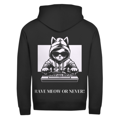 Men's Zipper Hoodie Rave Meow