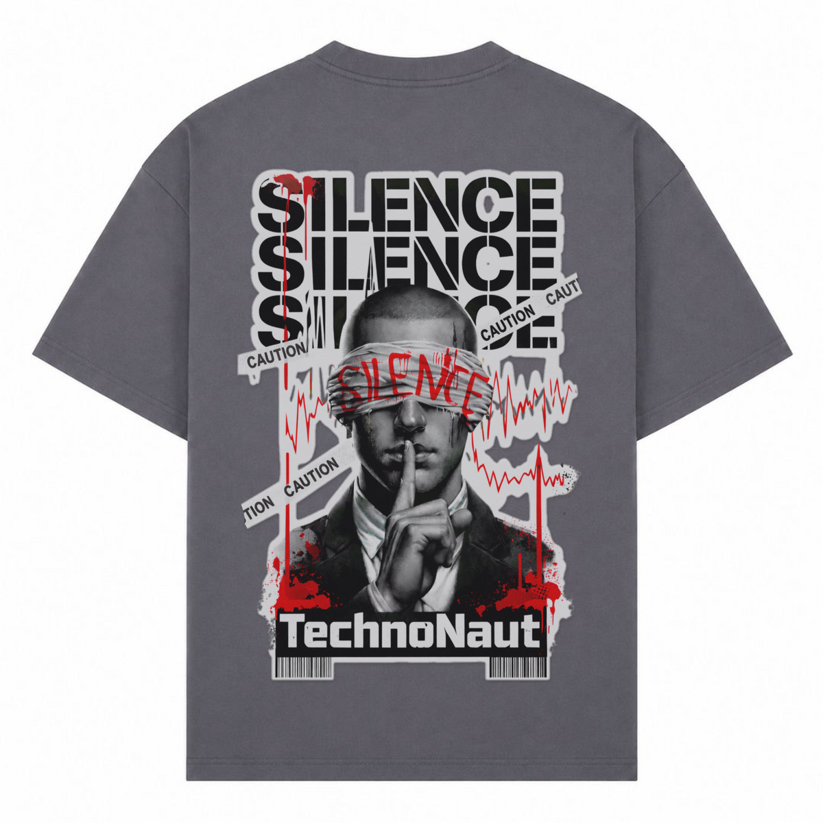 SILENCE Oversized Shirt - dark grey 