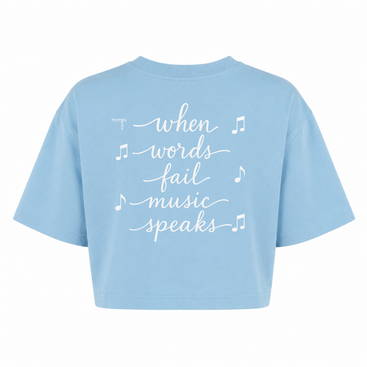 When Words Fail... - Oversized Cropped Tee - powder blue - Rueckseite