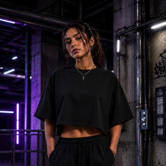 TechnoNaut - Oversized Cropped Tee
